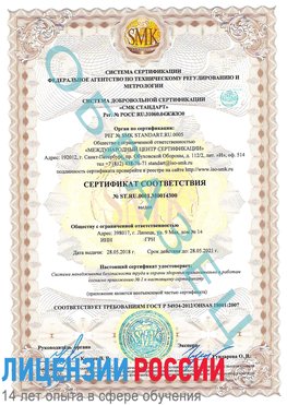 Образец сертификата соответствия Раменское Сертификат OHSAS 18001
